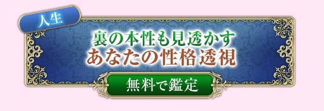 人生
裏の本性も見透かす
あなたの性格透視
無料で鑑定
