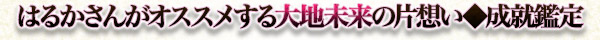 はるかさんがオススメする大地未来の片想い◆成就鑑定 はるかさんがオススメする大地未来の片想い◆成就鑑定