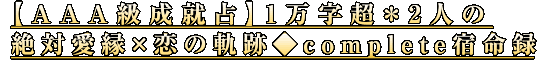 【AAA級成就占】1万字超*2人の絶対愛縁×恋の軌跡◆complete宿命録 【AAA級成就占】1万字超*2人の絶対愛縁×恋の軌跡◆complete宿命録