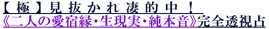 【極】見抜かれ凄的中!《二人の愛宿縁・生現実・純本音》完全透視占 【極】見抜かれ凄的中!《二人の愛宿縁・生現実・純本音》完全透視占