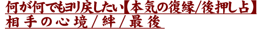 何が何でもヨリ戻したい【本気の復縁/後押し占】相手の心境/絆/最後 何が何でもヨリ戻したい【本気の復縁/後押し占】相手の心境/絆/最後